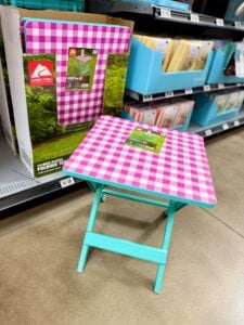 Ozark Trail 19 inch Plastic Folding Outdoor Camp Side Table Open