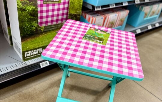 Ozark Trail 19 inch Plastic Folding Outdoor Camp Side Table Open