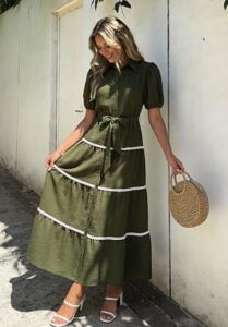 PRETTYGARDEN Women's Summer Button Down Shirt Dress
