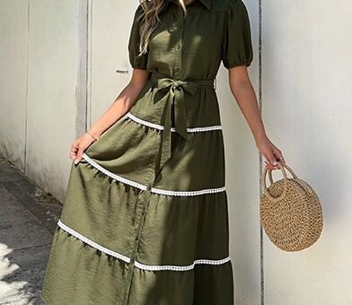 PRETTYGARDEN Women's Summer Button Down Shirt Dress