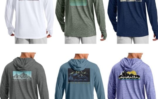 Pudolla Men's UPF 50+ Sun Protection Rash Guard Hoodie