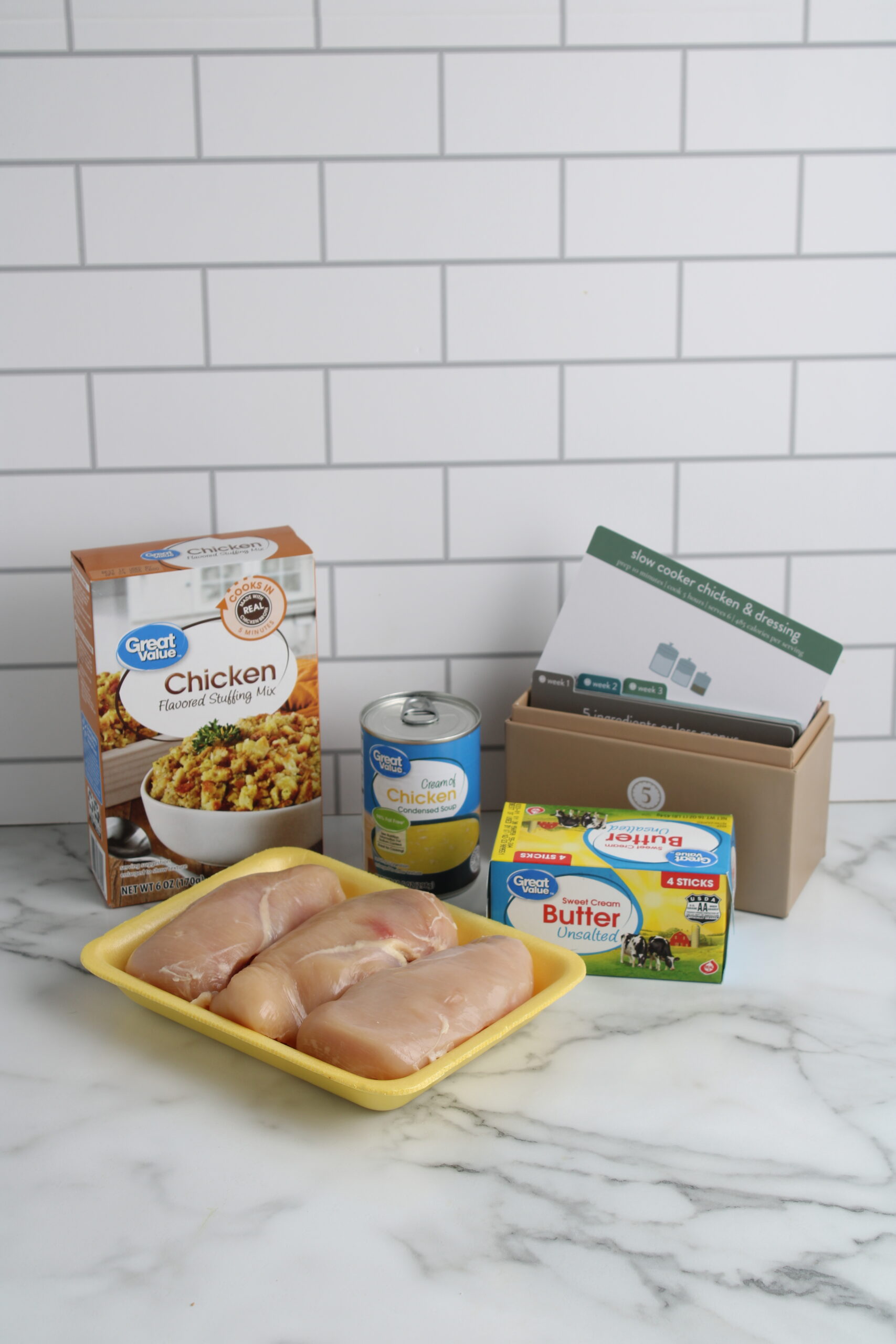 Slow Cooker Chicken and Dressing Ingredients