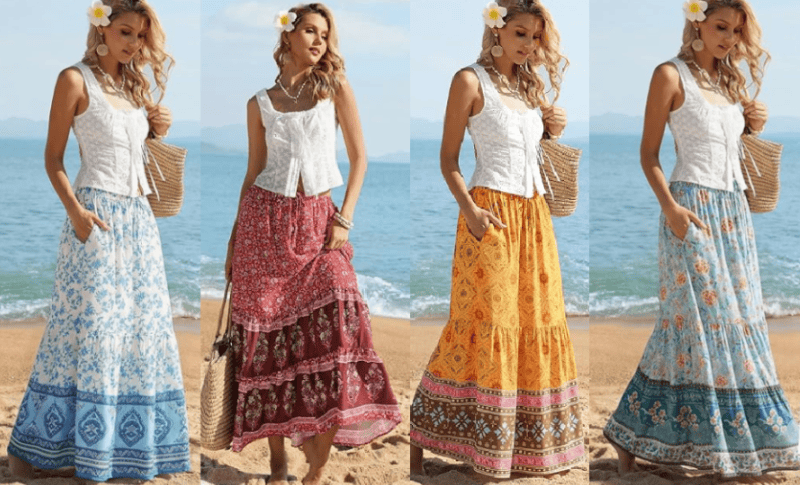 amazon floral maxi skirt