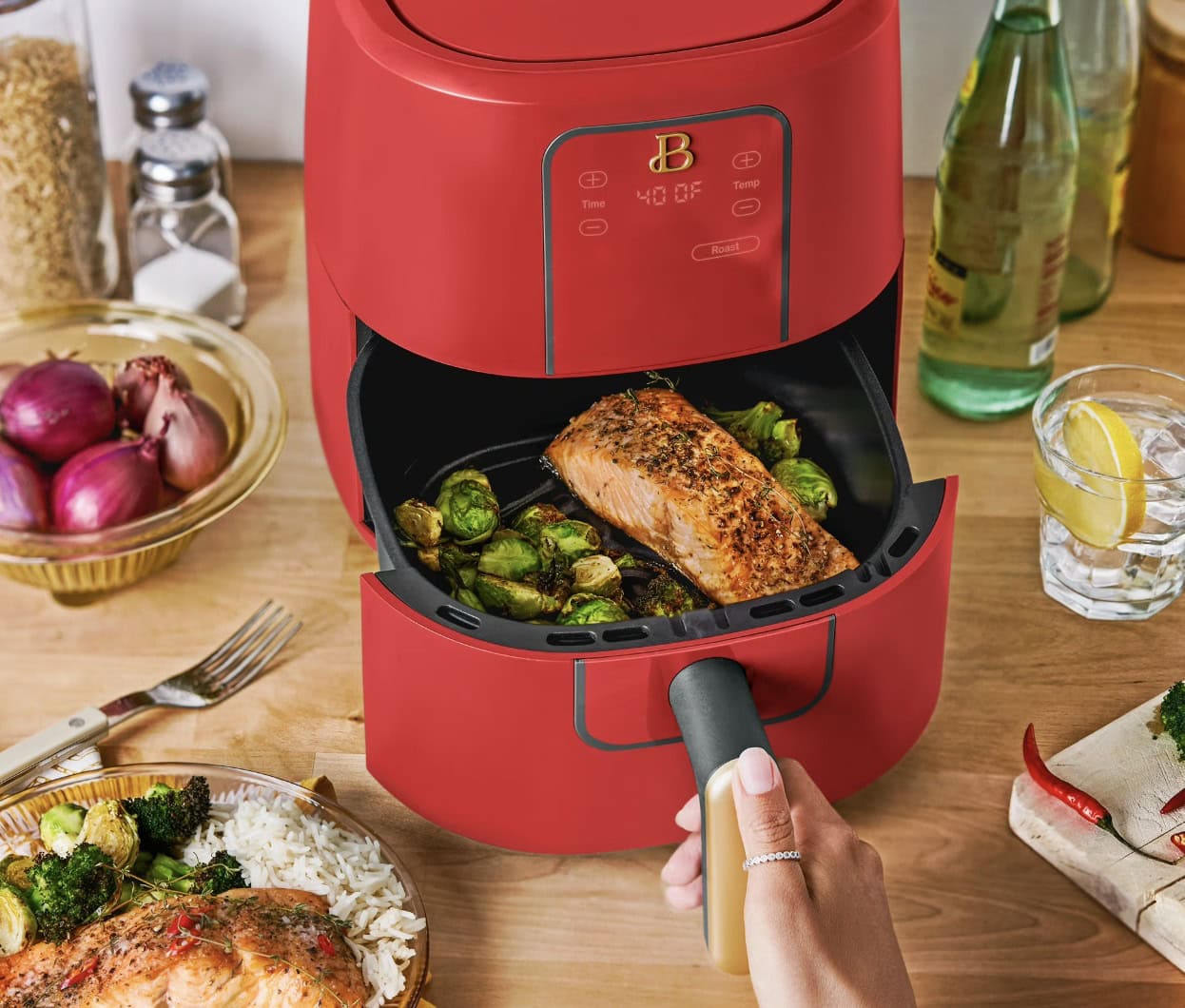 beautiful air fryer 3 qt cherry red beautiful air fryer 3 qt cherry red