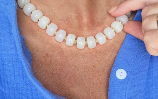 chunky white stone necklace