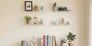 clear floating shelves