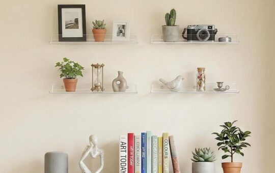 clear floating shelves