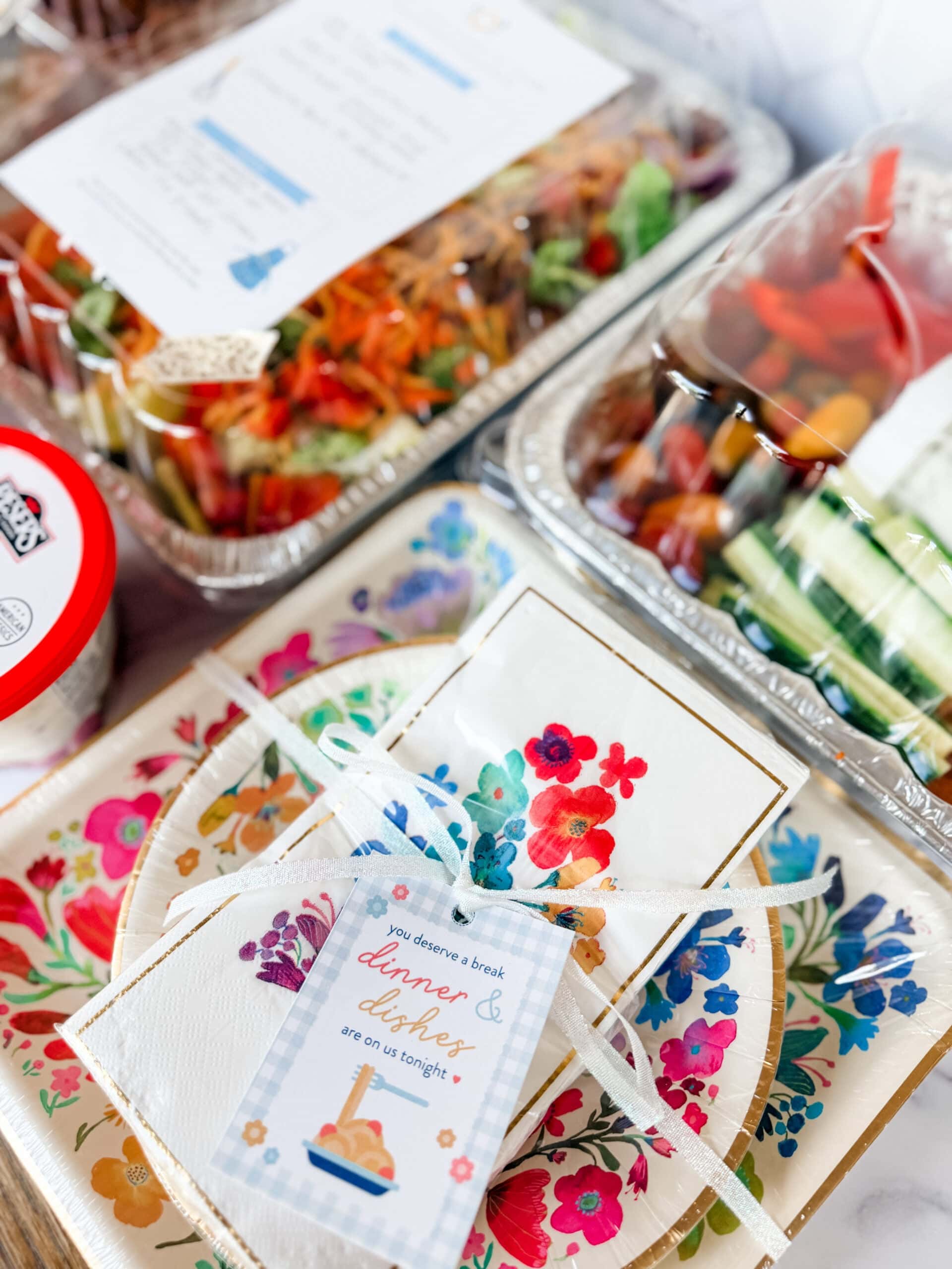 dinner & dishes gift tag meal train