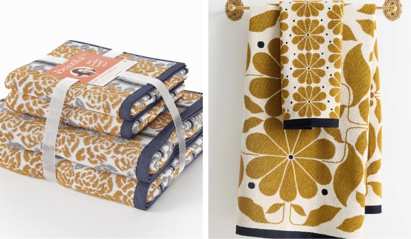 floral bath towel dupe