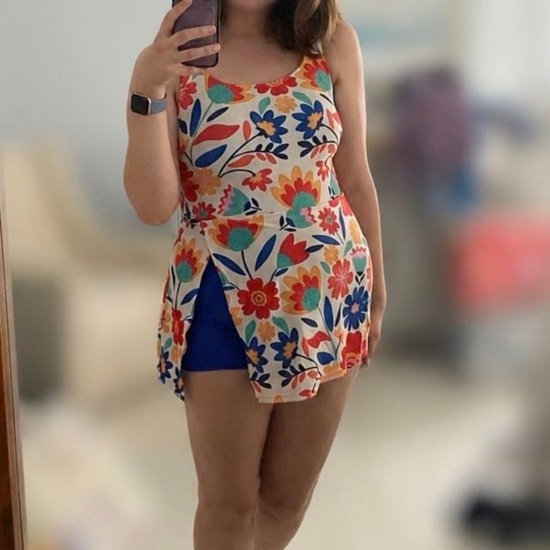 floral swim skirt 