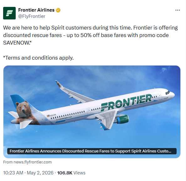 frontier rescue rates