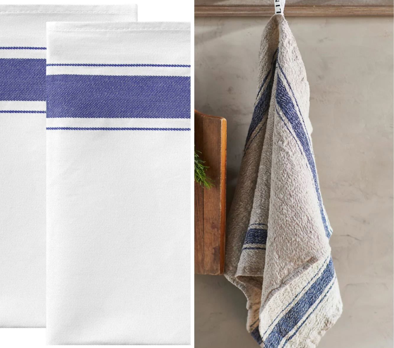 linen striped towel dupe