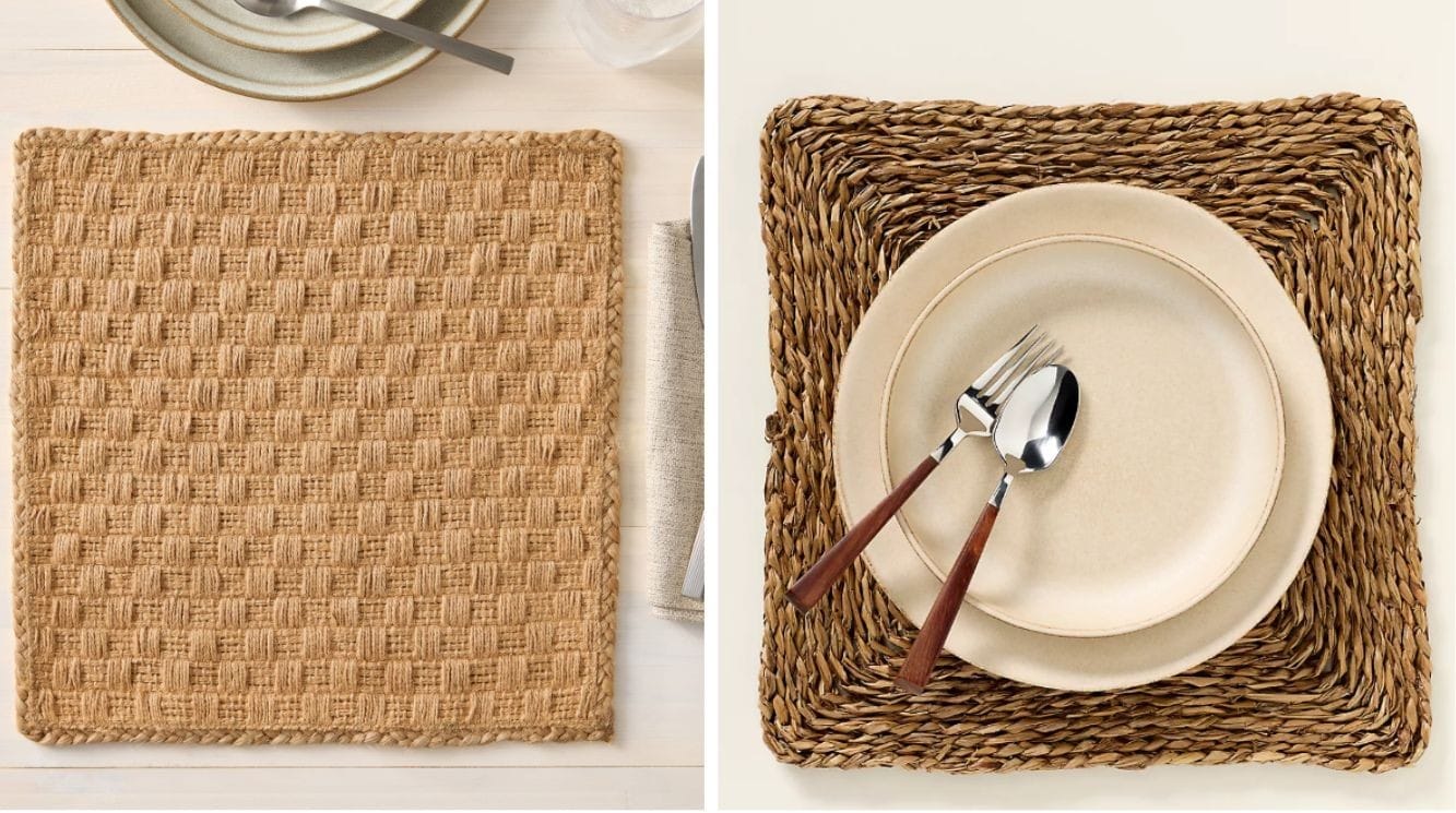 square jute placemat dupe