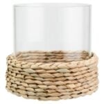 woven hurricane candle holder dupe