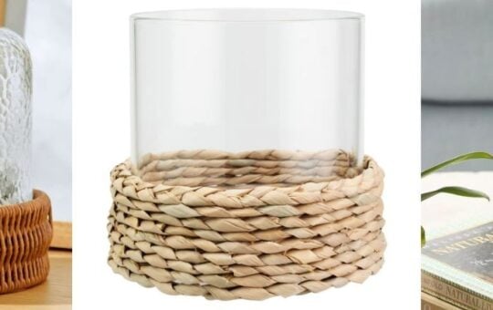 woven hurricane candle holder dupe