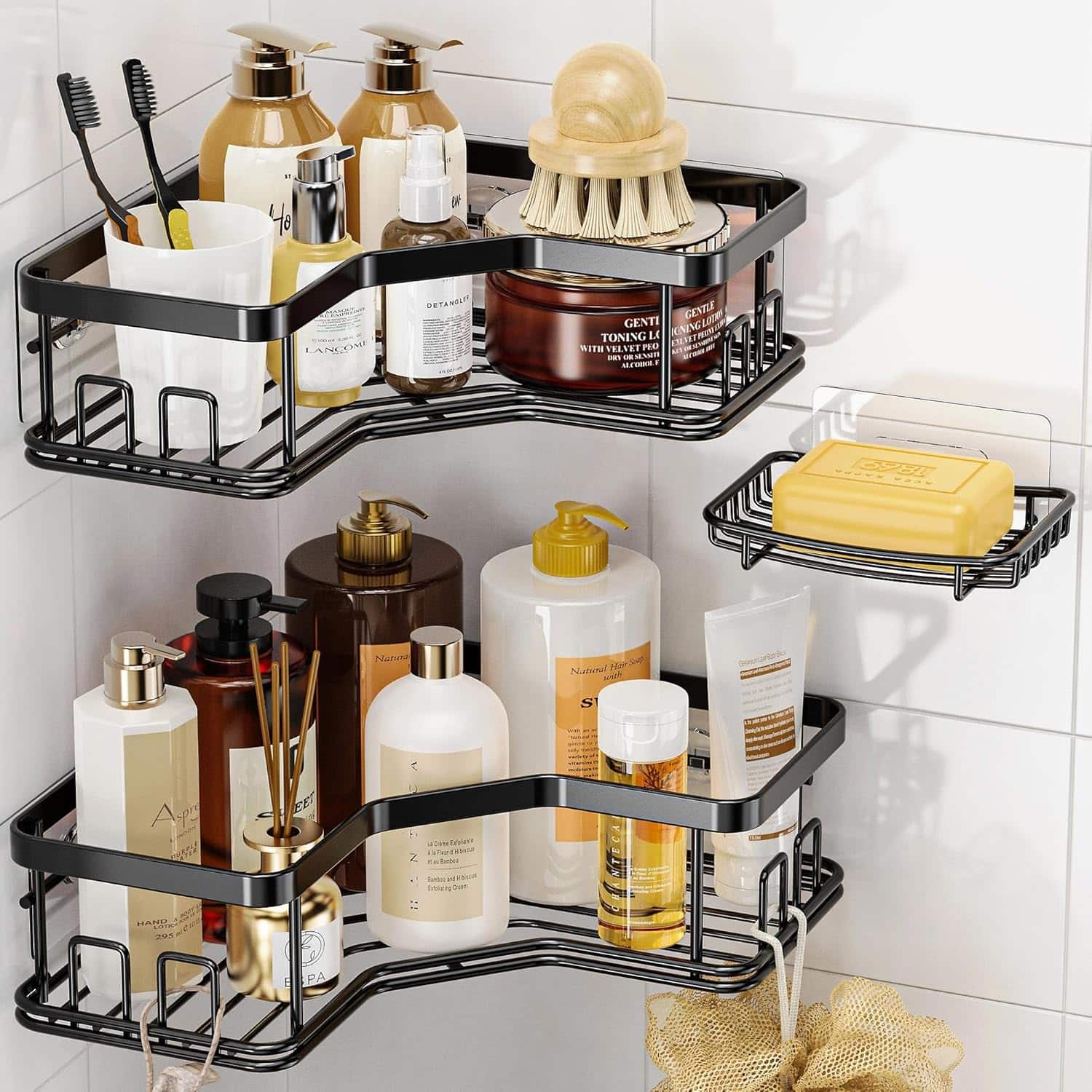 3 Pack Corner Shower Caddy with Soap Holder 3 Pack Corner Shower Caddy with Soap Holder