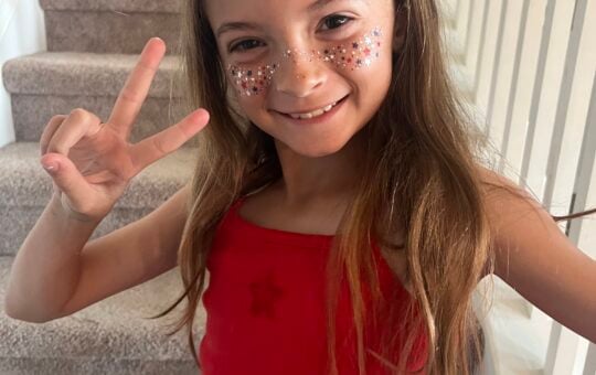 4th of July Glitter Freckles Face Tattoos Allison girl peace