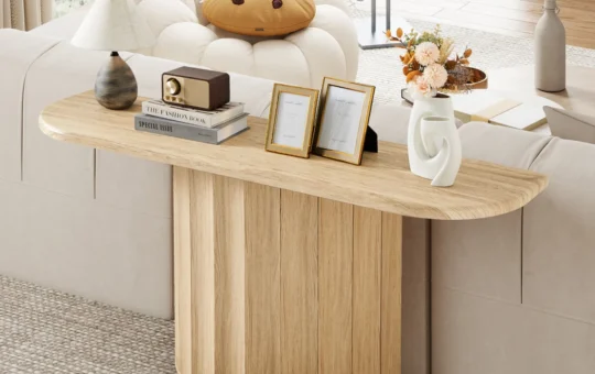 59.05''+Farmhouse+Halfmoon+Pedestal+Console+Table+Entryway+Table 1067747145