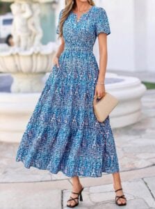 BTFBM Womens Summer Floral Maxi Dress