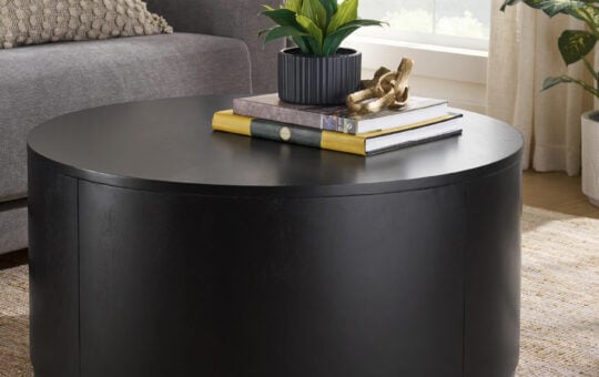 Better Homes & Gardens Miller Drum Coffee Table, Black
