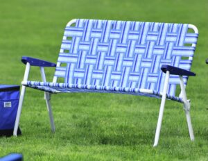 Camp & Go Blue Web Love Seat Lawn Chair 1
