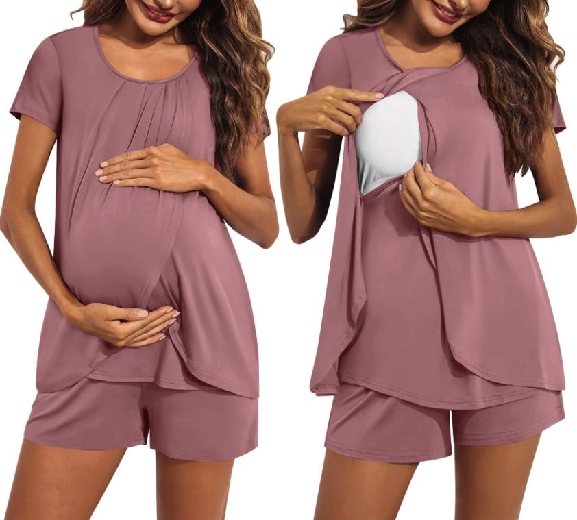 Ekouaer Women's Maternity Nursing Pajamas Set Ekouaer Women's Maternity Nursing Pajamas Set