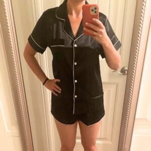 Ekouaer satin silk pajama shorts set (4)