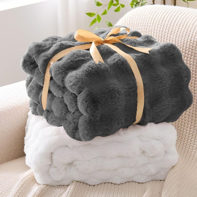 Faux Rabbit Bubble Blanket (1) Faux Rabbit Bubble Blankets