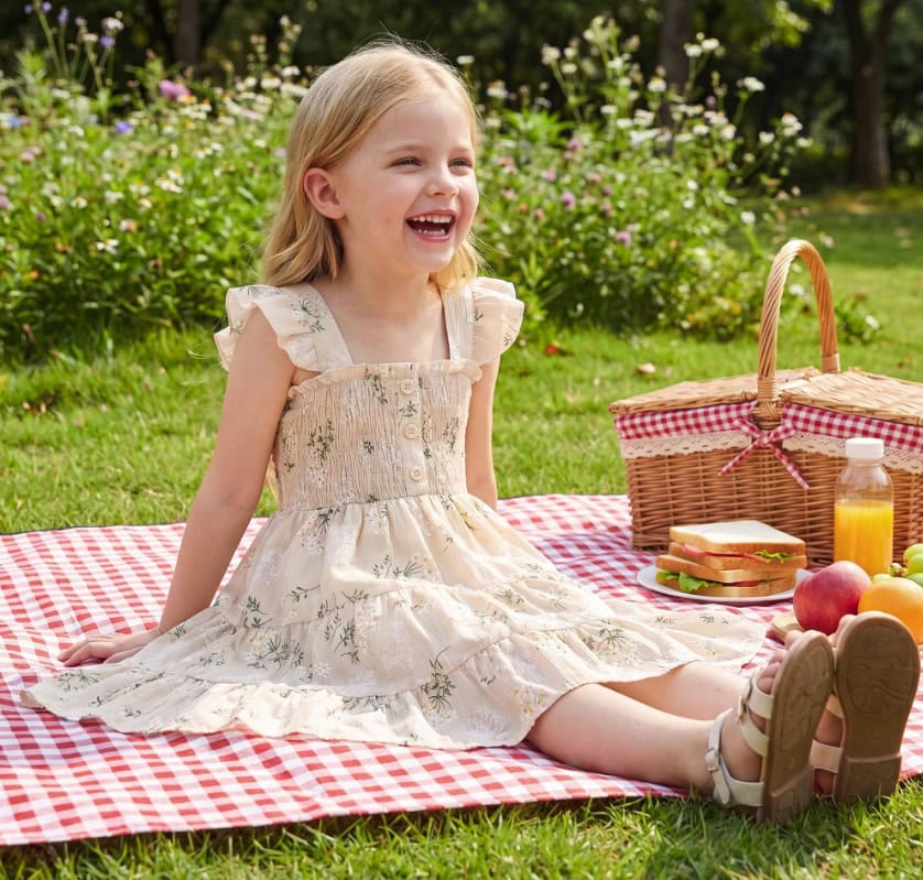 HONGTEYA Toddler Girl Ruffle Sleeveless Dress