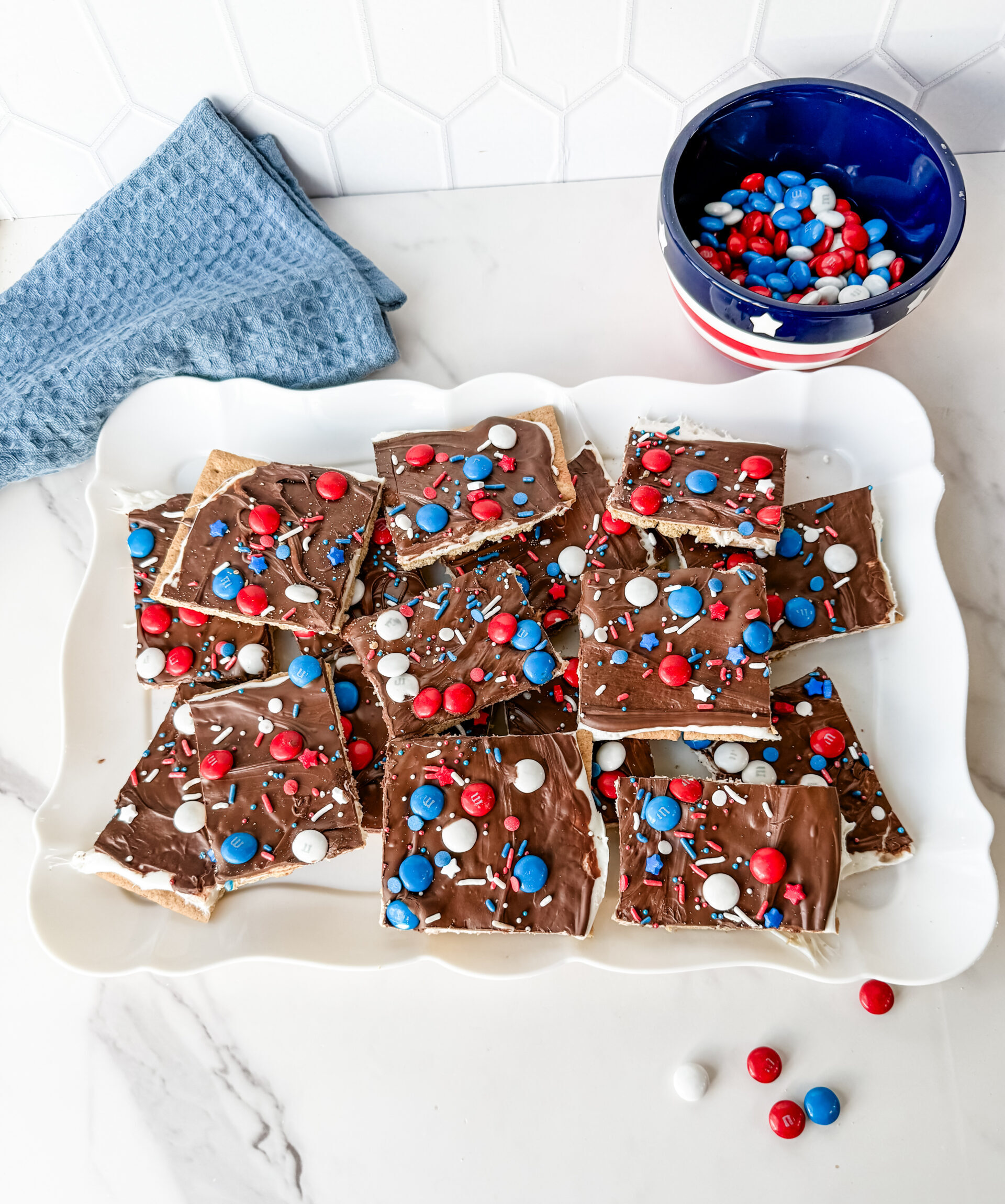 Patriotic S'mores Bark 70