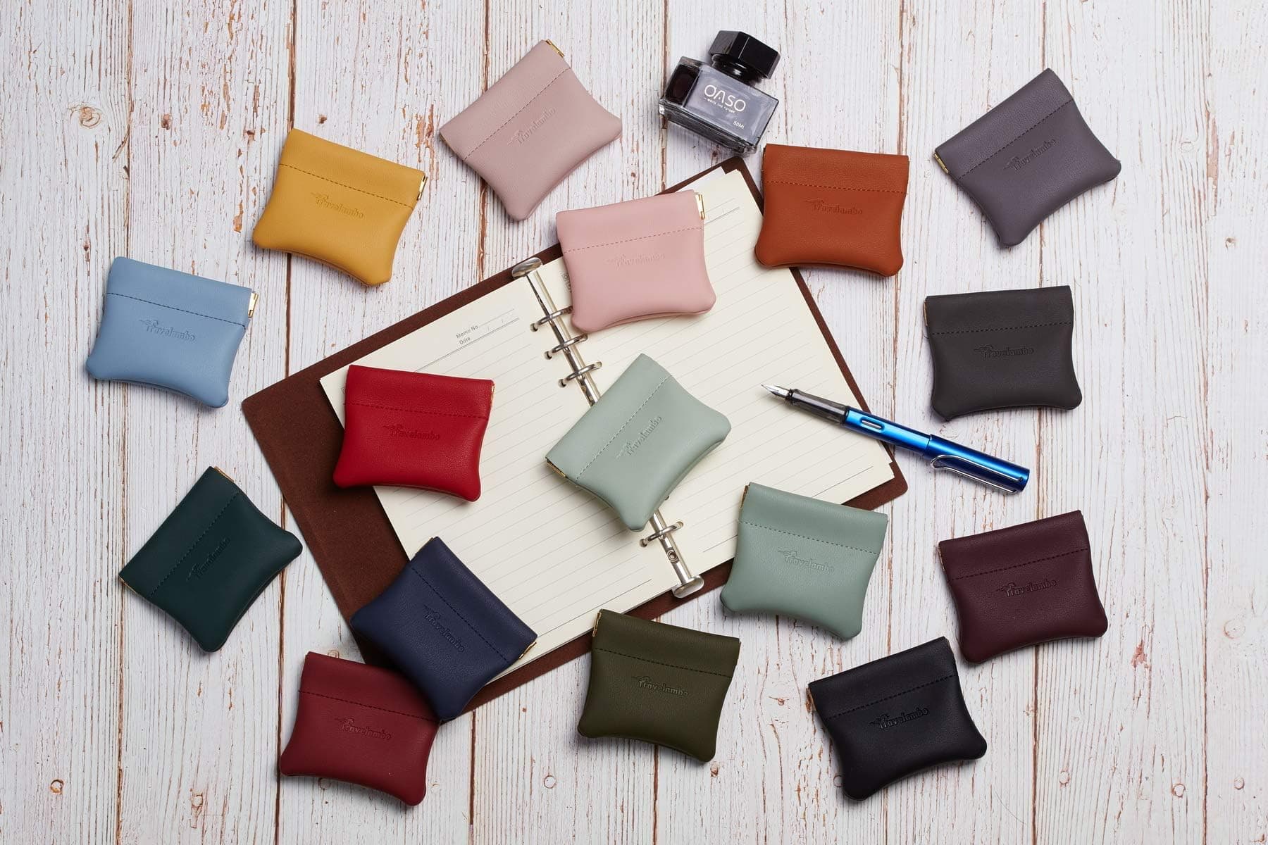 Travelambo Leather Squeeze Coin Purse Pouch Change Holder