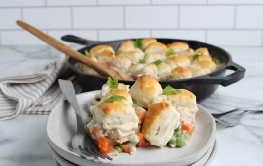 Turkey and Biscuit Skillet finished and plated