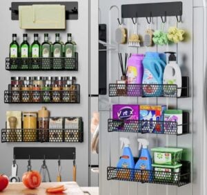 Uasdrvi 5Pcs Heavy Duty Magnetic Shelves Fridge Laundry Spice Rack