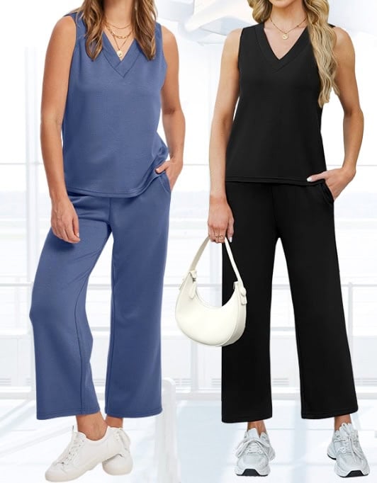 WIHOLL Two Piece Sets for Women Summer Outfits Matching Lounge Sets