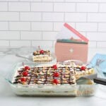 banana split cake final with menu box