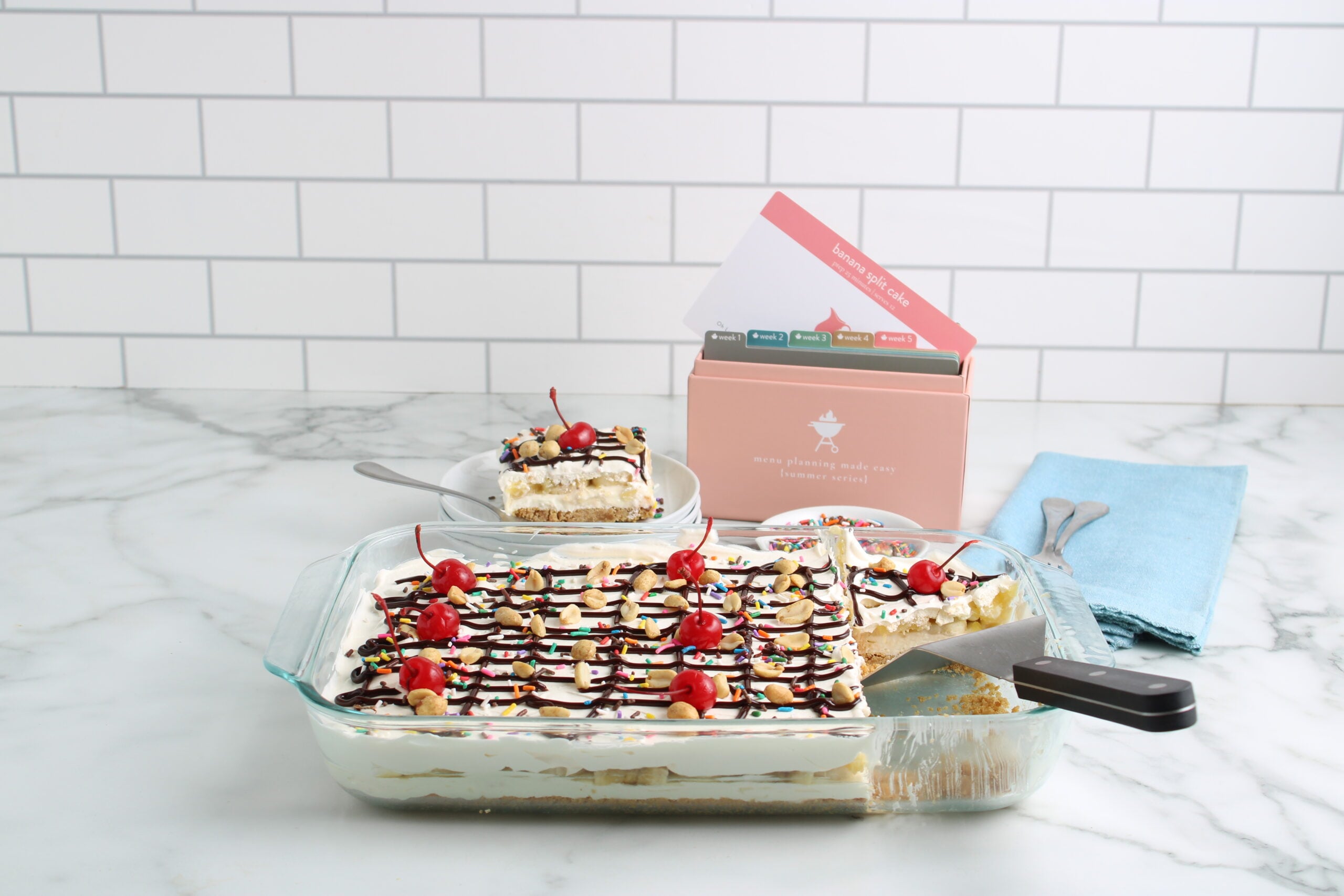 banana split cake final with menu box