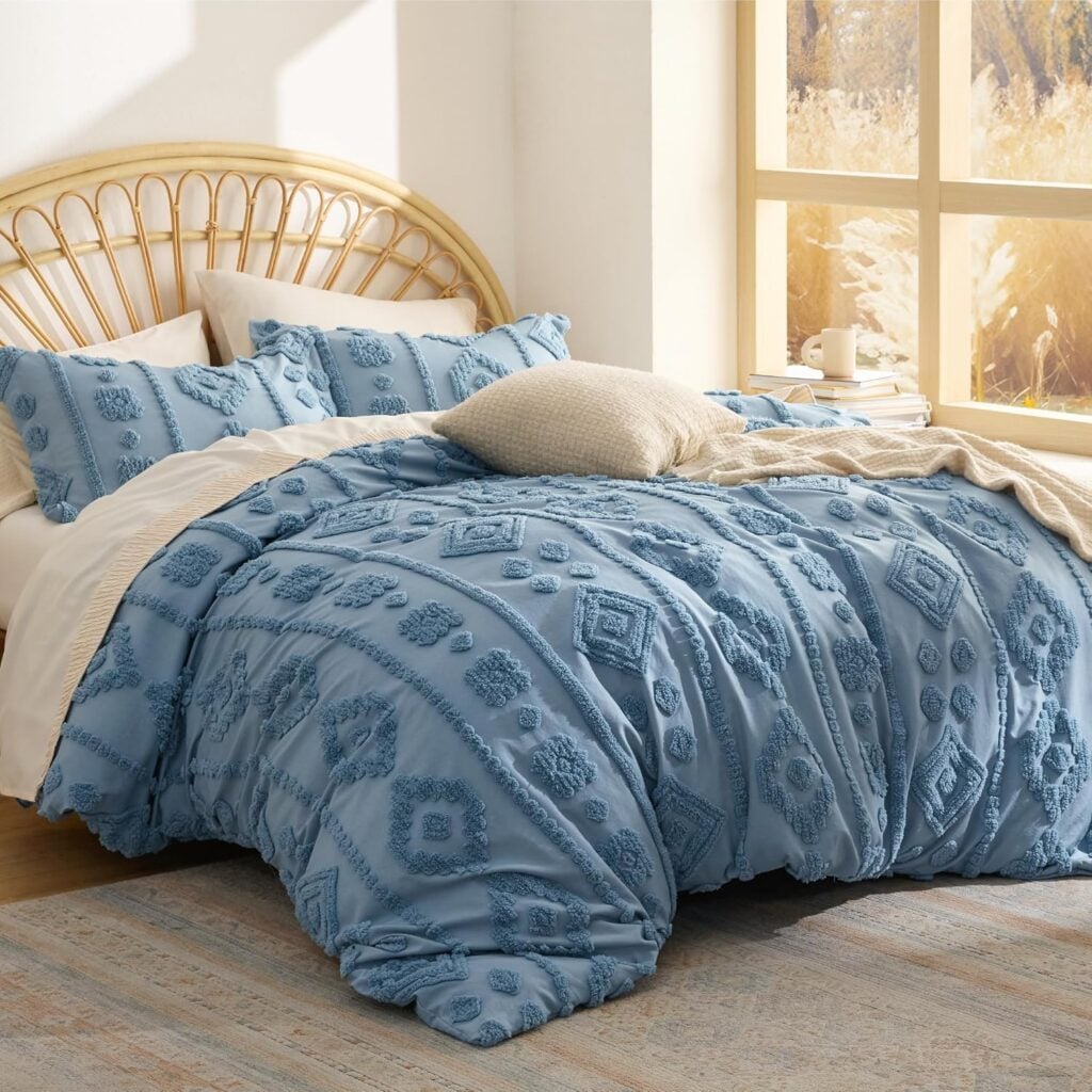 blue bedsure tufted comforter blue bedsure tufted comforter