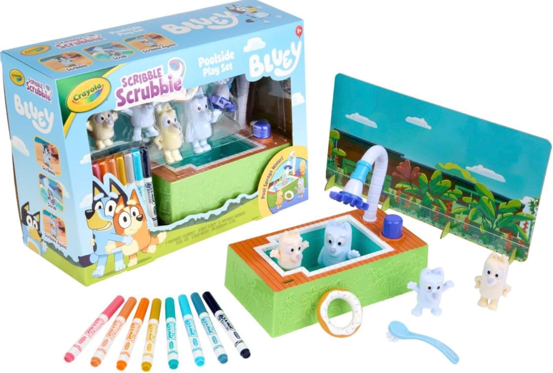 crayola scribble scrubbies bluey playset