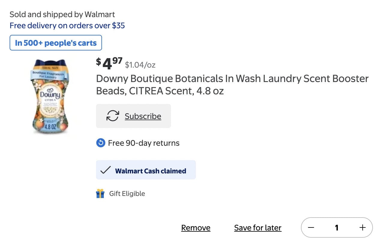 downy boutique botanicals laundry scent booster beads