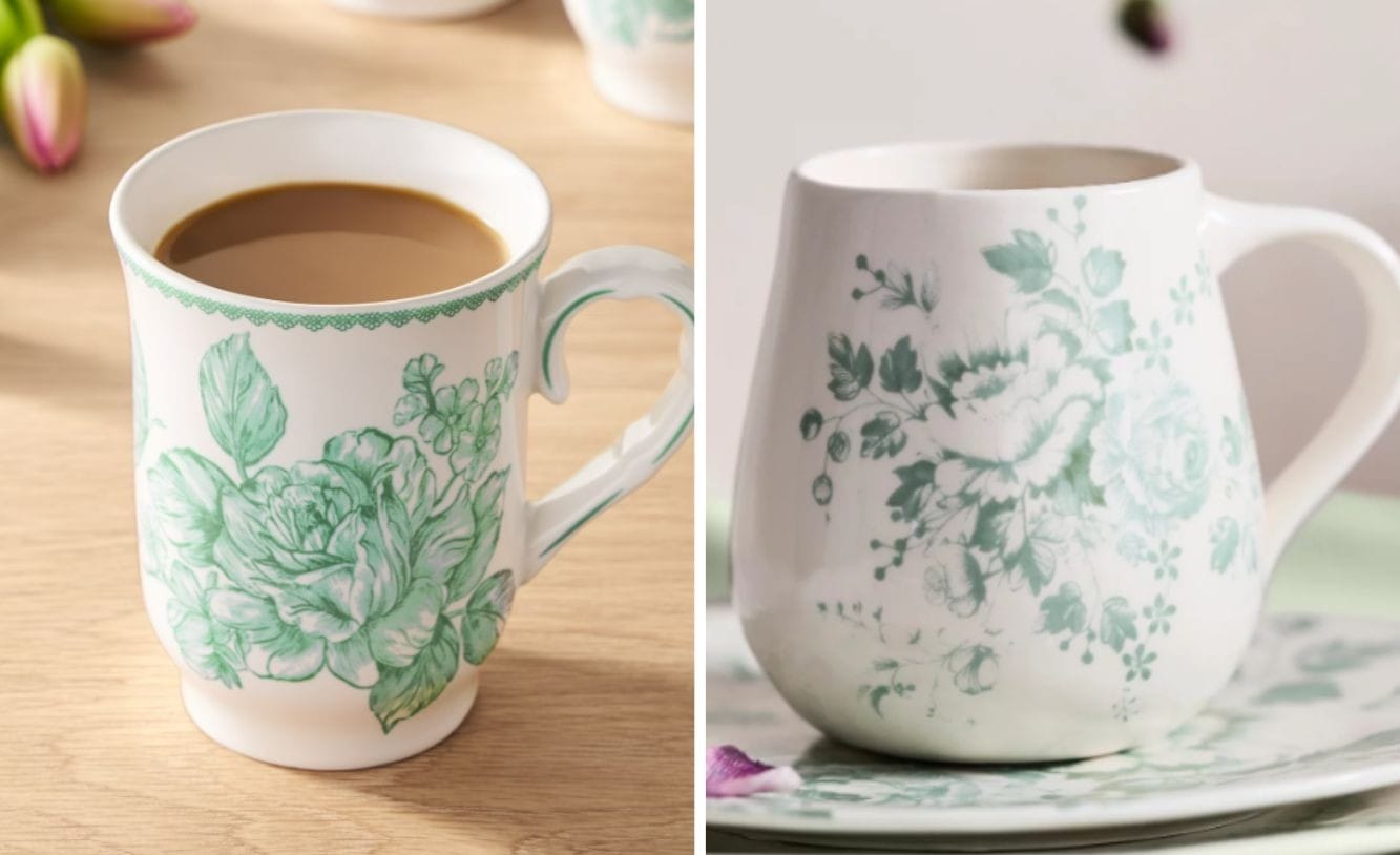 green floral mug green floral mug