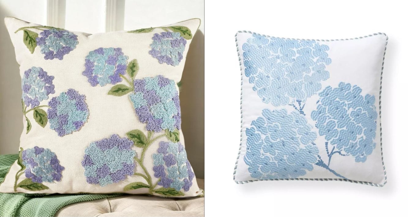hydrangea pillow cover dupe