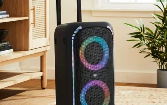 onn bluetooth party speaker with led lighting