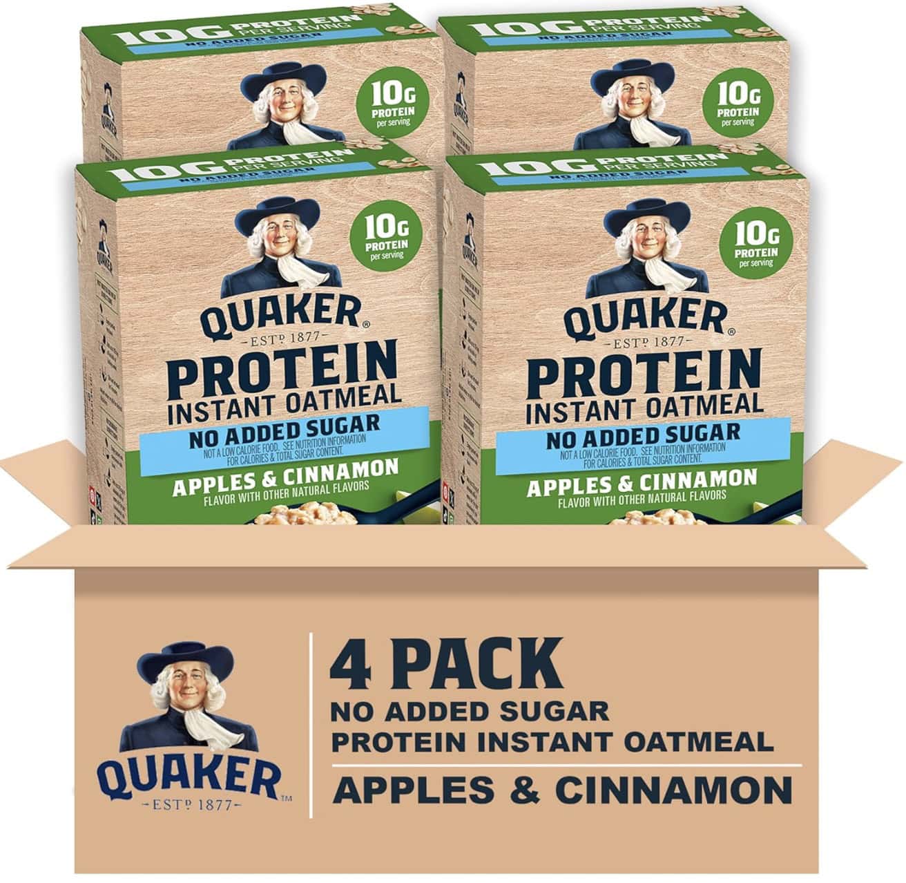 quaker protein no sugar added apple cinnamnon oatmeal