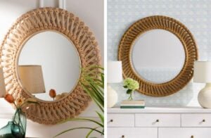 round rattan mirror dupe