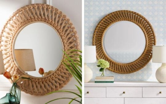round rattan mirror dupe
