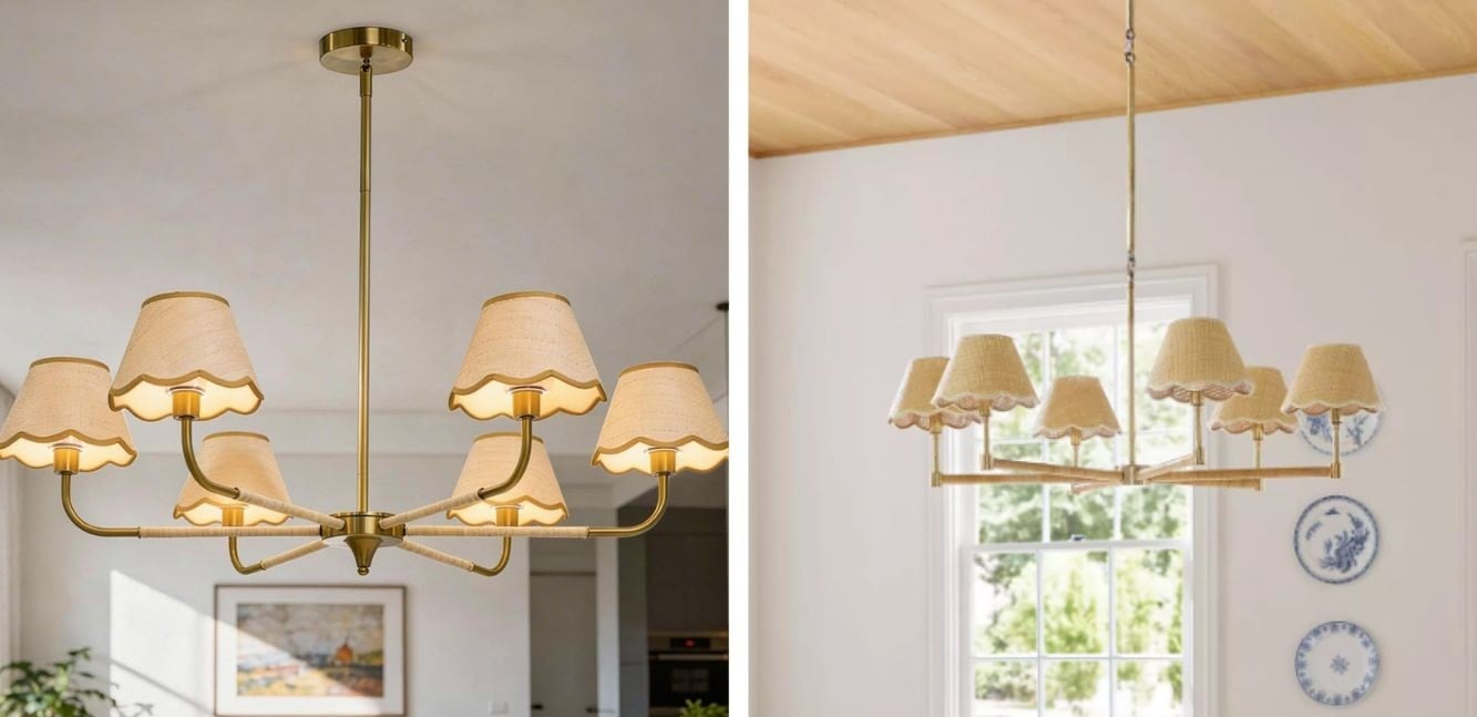 scalloped shade chandelier dupe scalloped shade chandelier dupe