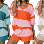 striped lounge set