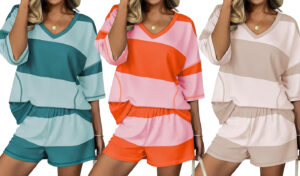 striped lounge set