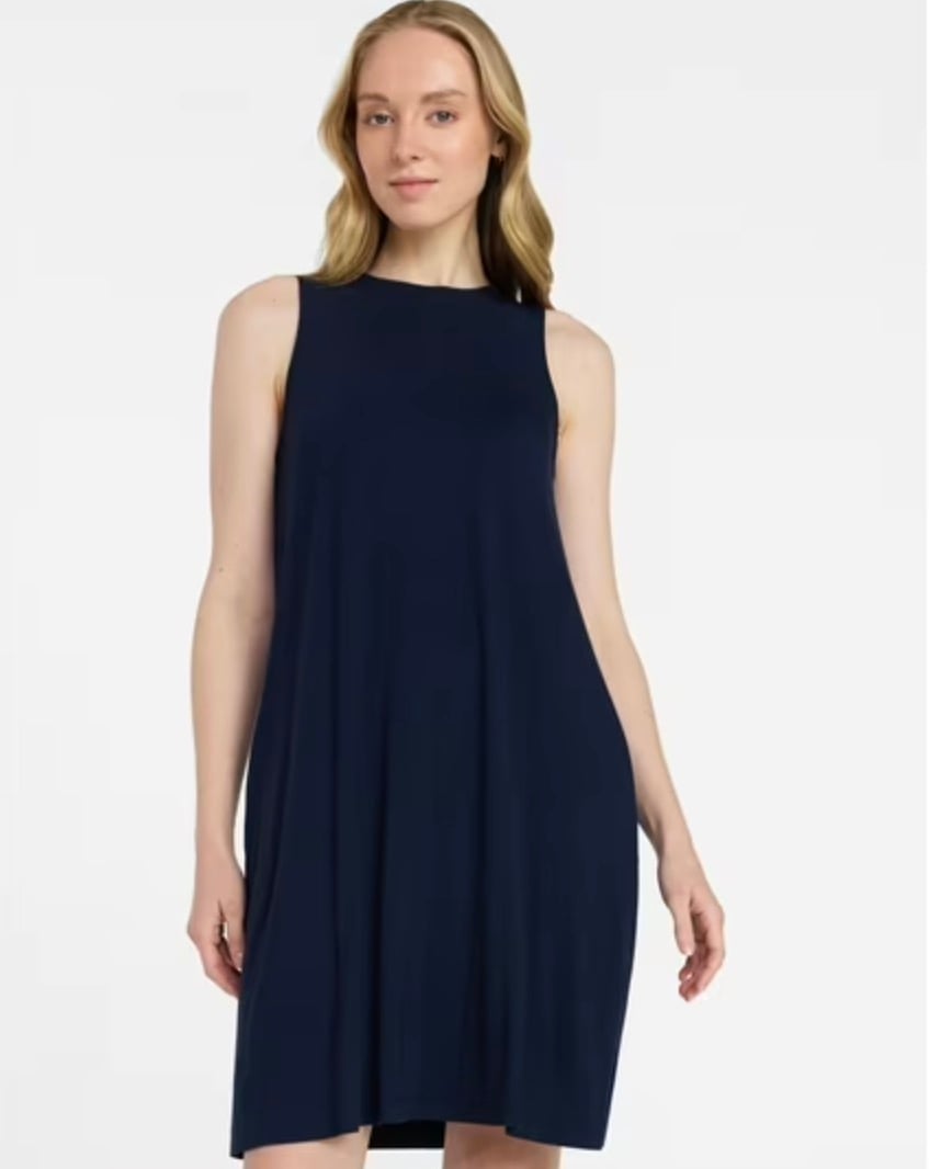 time and tru swing dress sleeveless black