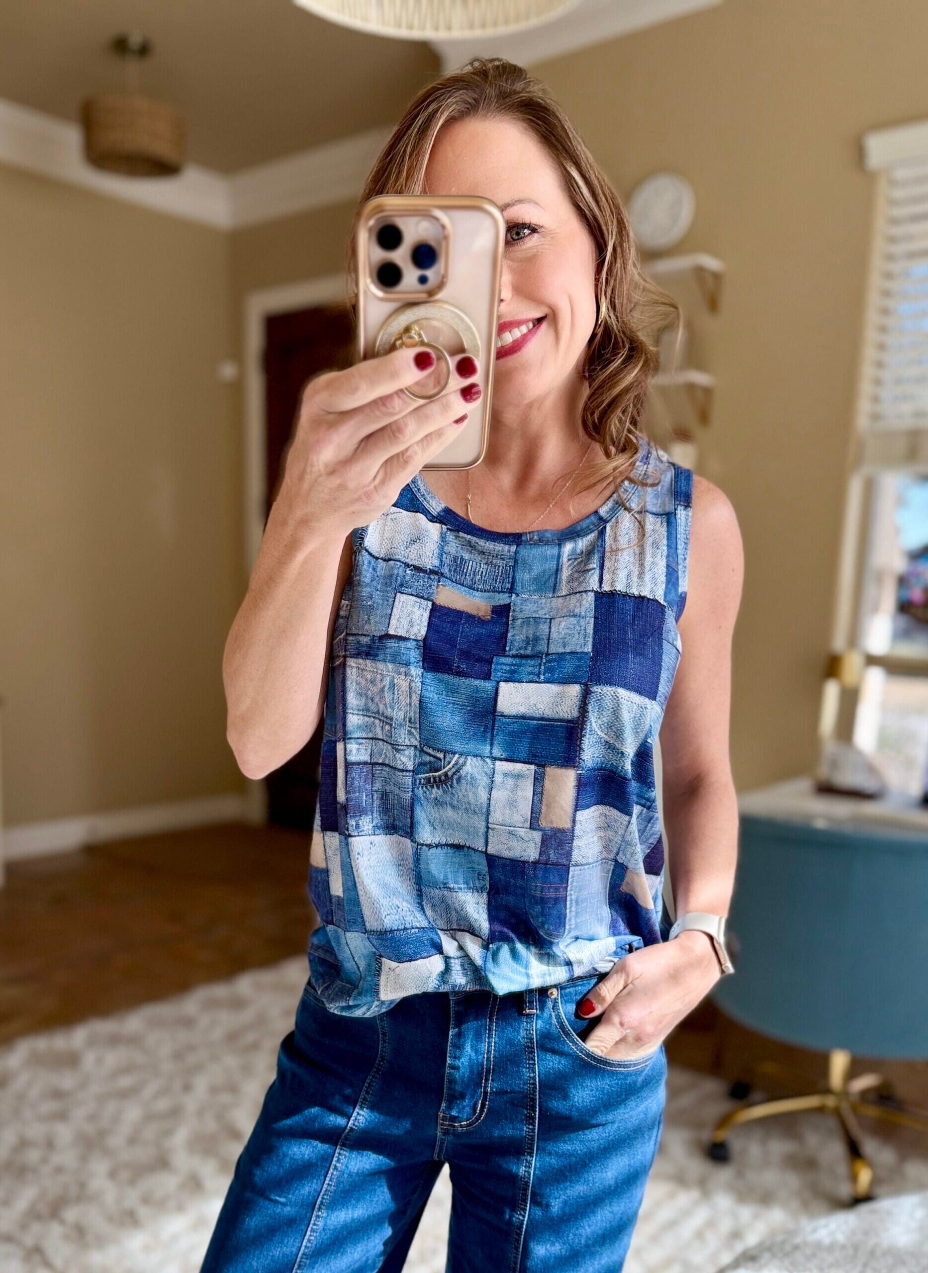zeagoo denim tank